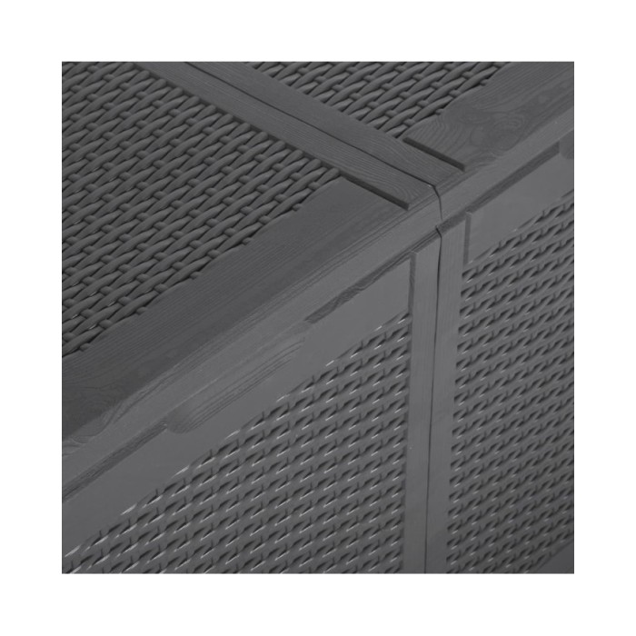 Boîte de rangement de jardin 180 L Noir PP Rotin