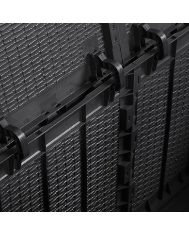 Boîte de rangement de jardin 180 L Noir PP Rotin