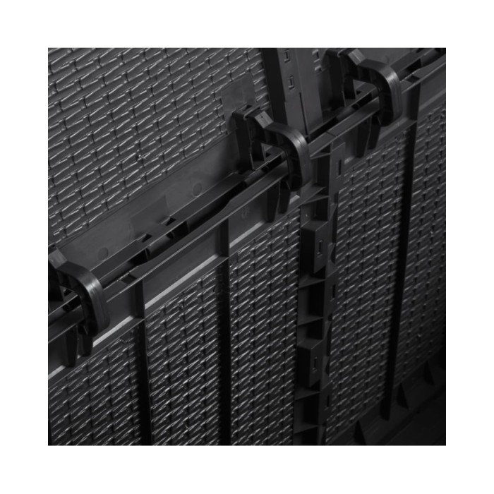 Boîte de rangement de jardin 180 L Noir PP Rotin