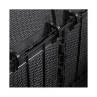 Boîte de rangement de jardin 180 L Noir PP Rotin