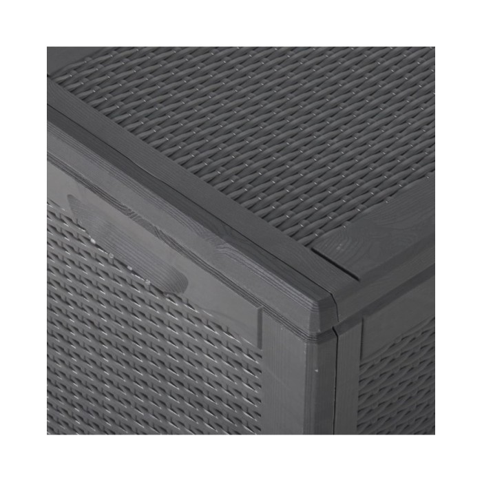 Boîte de rangement de jardin 180 L Noir PP Rotin