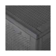 Boîte de rangement de jardin 180 L Noir PP Rotin
