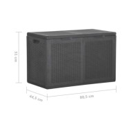 Boîte de rangement de jardin 180 L Noir PP Rotin
