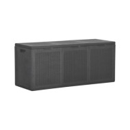 Boîte de rangement de jardin 270 L Noir PP Rotin