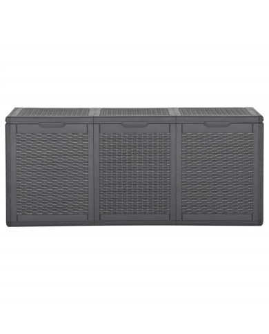 Boîte de rangement de jardin 270 L Noir PP Rotin