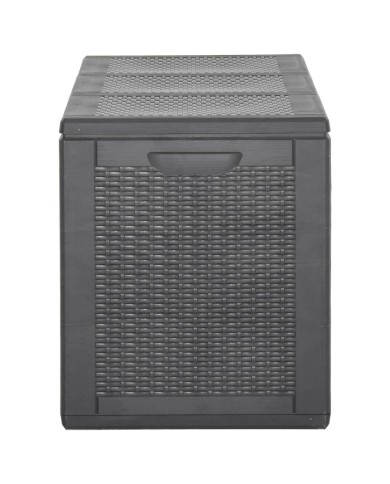 Boîte de rangement de jardin 270 L Noir PP Rotin