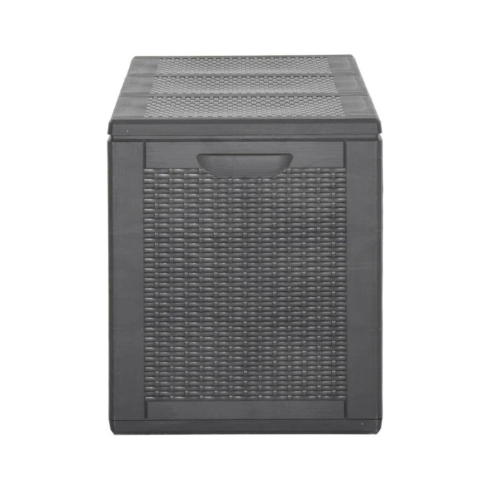 Boîte de rangement de jardin 270 L Noir PP Rotin