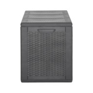 Boîte de rangement de jardin 270 L Noir PP Rotin