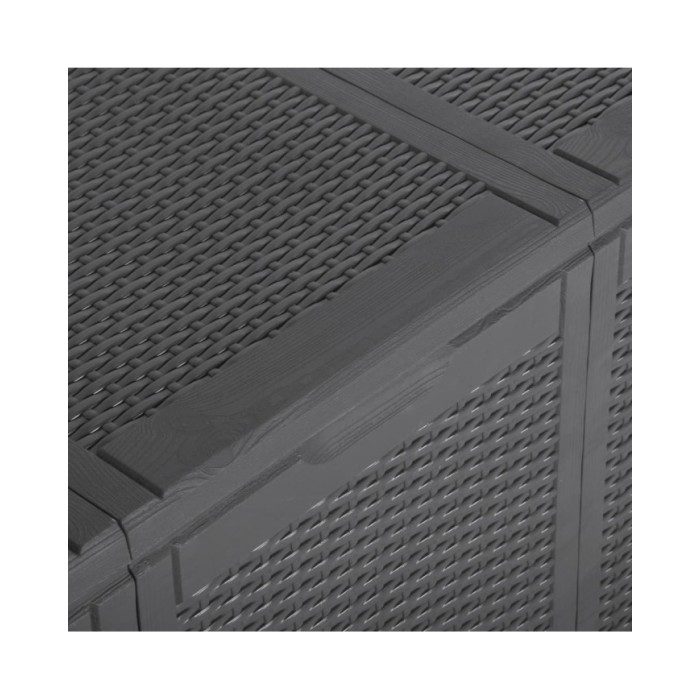 Boîte de rangement de jardin 270 L Noir PP Rotin