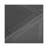 Boîte de rangement de jardin 270 L Noir PP Rotin
