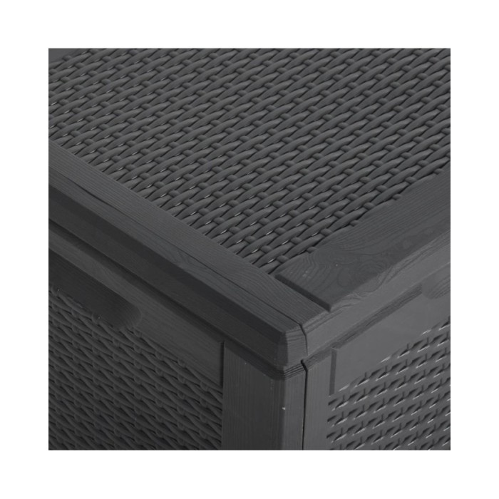 Boîte de rangement de jardin 270 L Noir PP Rotin