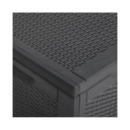 Boîte de rangement de jardin 270 L Noir PP Rotin