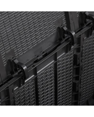 Boîte de rangement de jardin 270 L Noir PP Rotin