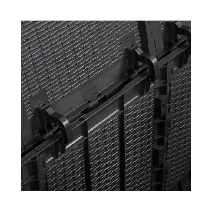 Boîte de rangement de jardin 270 L Noir PP Rotin