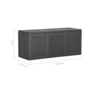 Boîte de rangement de jardin 270 L Noir PP Rotin