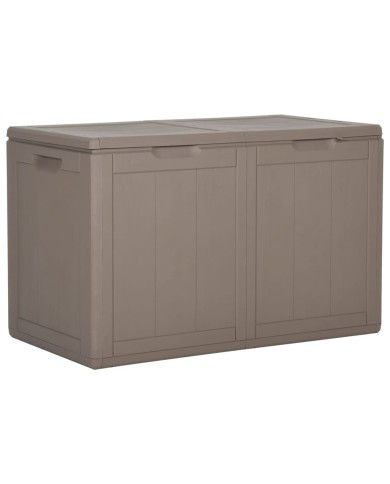 Boîte de rangement de jardin 180 L Marron PP Rotin