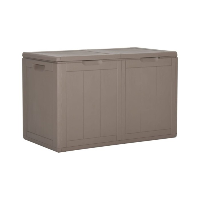 Boîte de rangement de jardin 180 L Marron PP Rotin