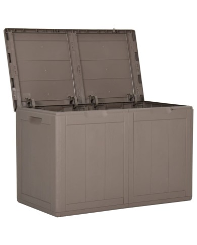 Boîte de rangement de jardin 180 L Marron PP Rotin