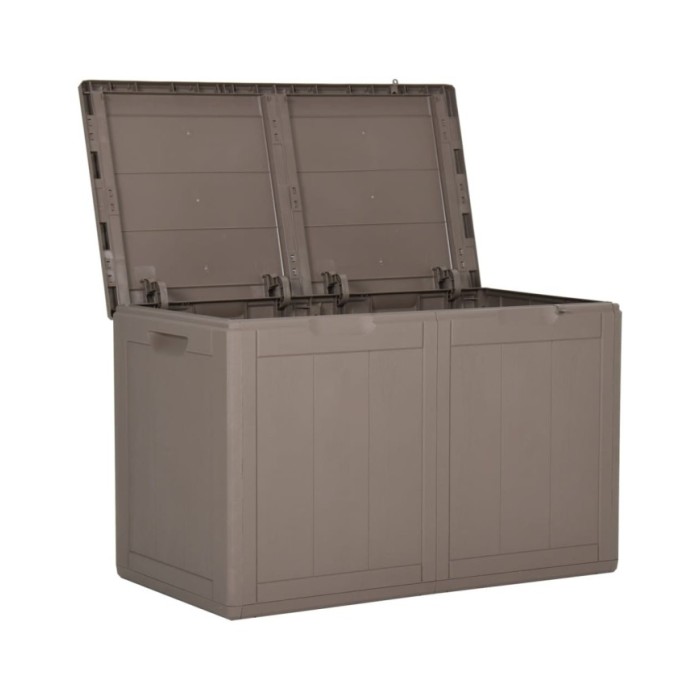 Boîte de rangement de jardin 180 L Marron PP Rotin
