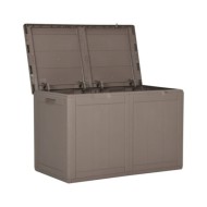 Boîte de rangement de jardin 180 L Marron PP Rotin