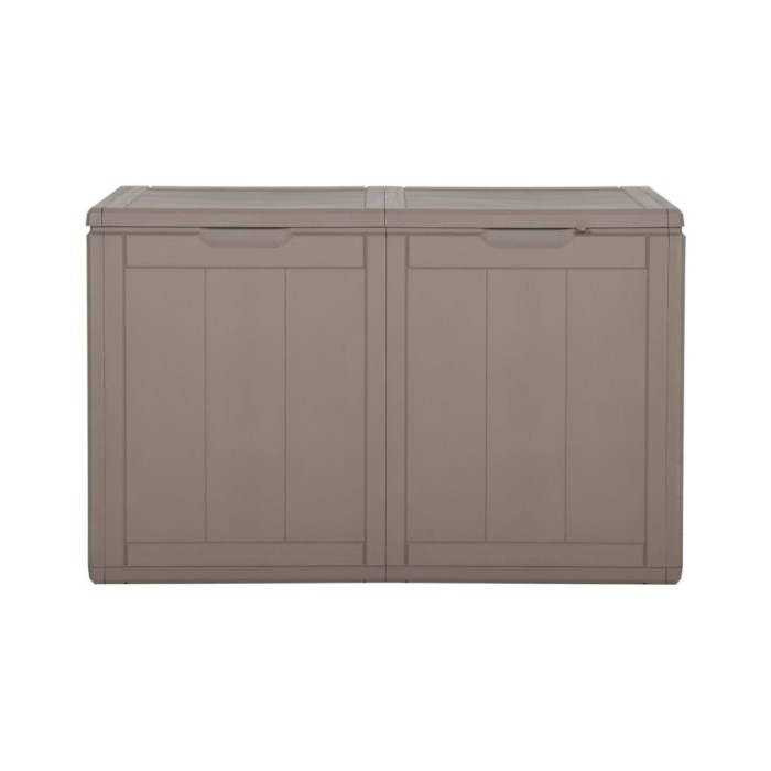 Boîte de rangement de jardin 180 L Marron PP Rotin