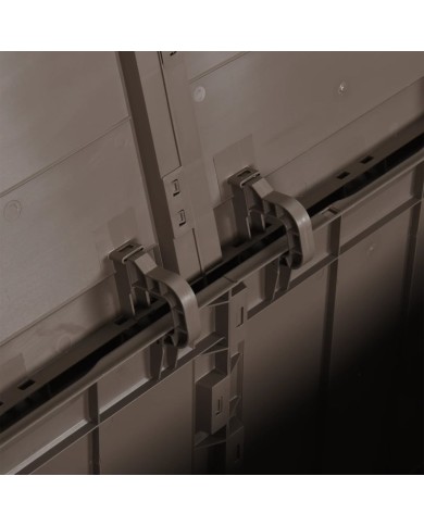 Boîte de rangement de jardin 180 L Marron PP Rotin