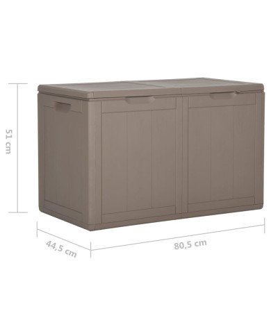 Boîte de rangement de jardin 180 L Marron PP Rotin