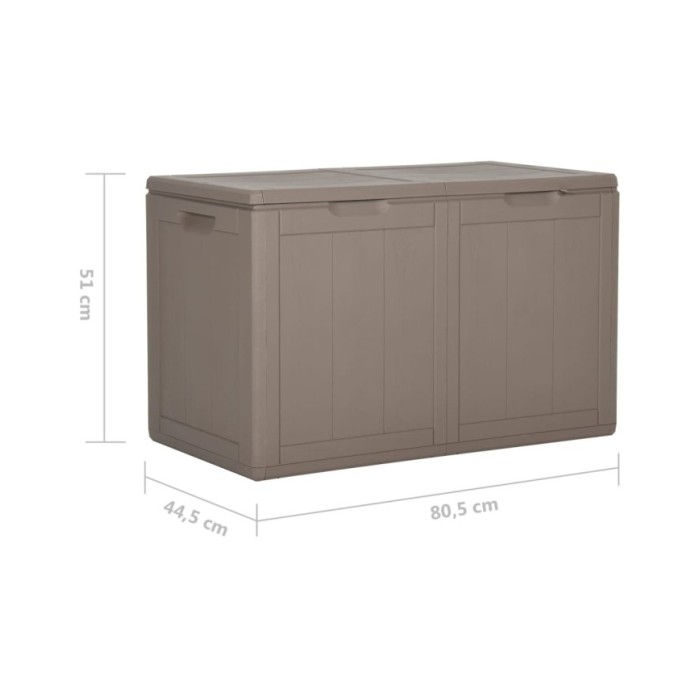 Boîte de rangement de jardin 180 L Marron PP Rotin