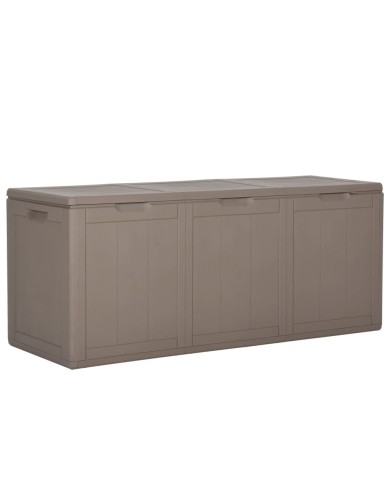Boîte de rangement de jardin 270 L Marron PP Rotin
