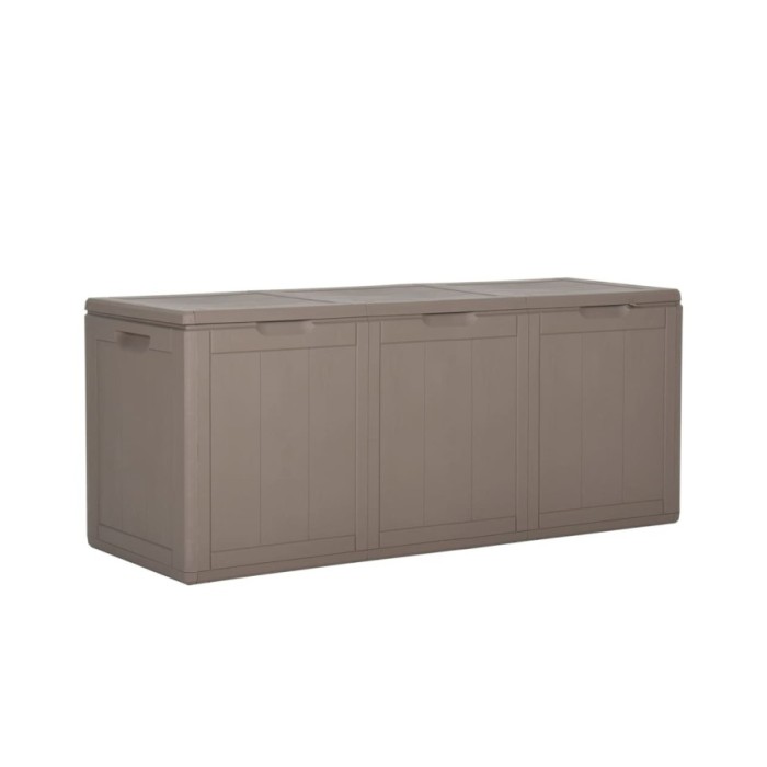 Boîte de rangement de jardin 270 L Marron PP Rotin