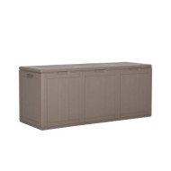 Boîte de rangement de jardin 270 L Marron PP Rotin