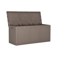 Boîte de rangement de jardin 270 L Marron PP Rotin