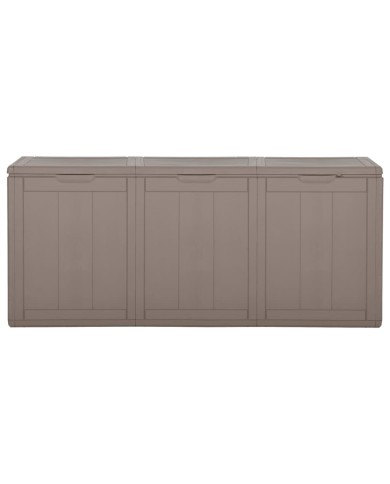 Boîte de rangement de jardin 270 L Marron PP Rotin