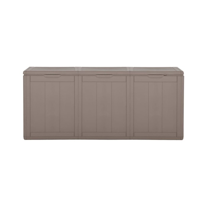 Boîte de rangement de jardin 270 L Marron PP Rotin
