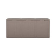 Boîte de rangement de jardin 270 L Marron PP Rotin