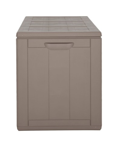 Boîte de rangement de jardin 270 L Marron PP Rotin