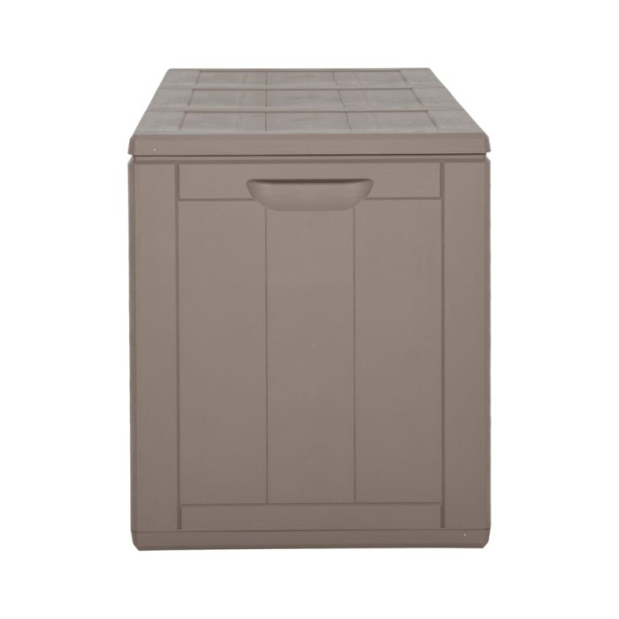 Boîte de rangement de jardin 270 L Marron PP Rotin