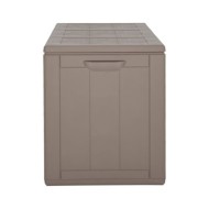 Boîte de rangement de jardin 270 L Marron PP Rotin