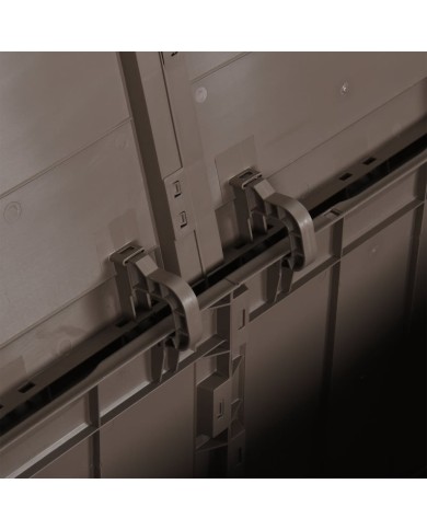 Boîte de rangement de jardin 270 L Marron PP Rotin