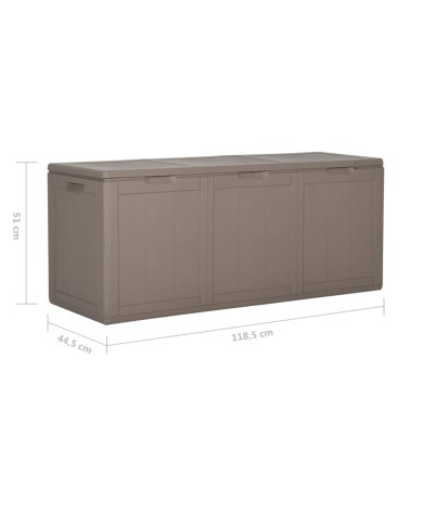 Boîte de rangement de jardin 270 L Marron PP Rotin