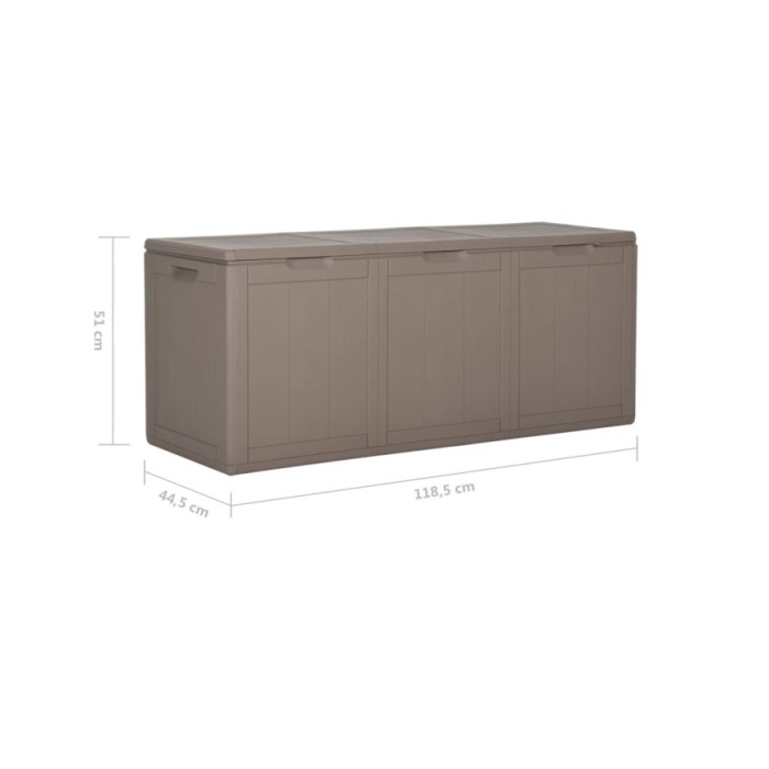 Boîte de rangement de jardin 270 L Marron PP Rotin