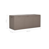 Boîte de rangement de jardin 270 L Marron PP Rotin