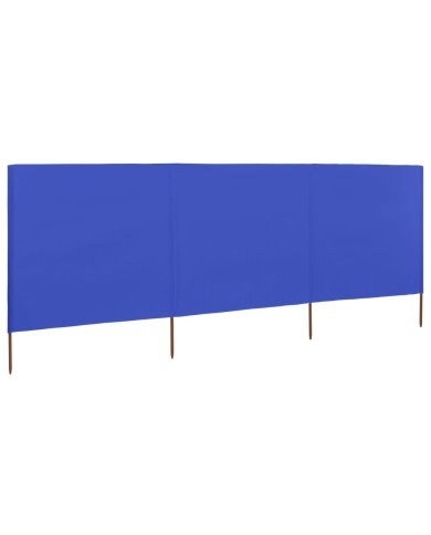 Paravent 3 panneaux Tissu 400 x 80 cm Bleu azuré