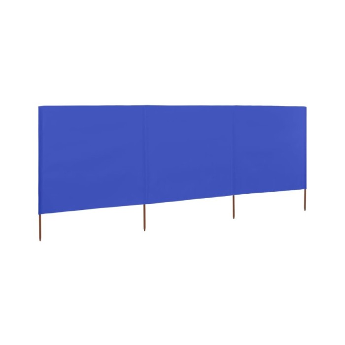 Paravent 3 panneaux Tissu 400 x 80 cm Bleu azuré