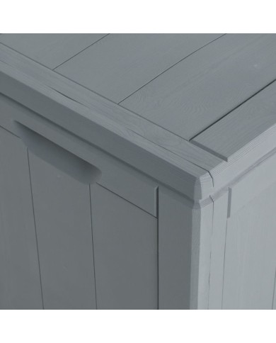 Boîte de rangement de jardin 90 L Gris PP Rotin
