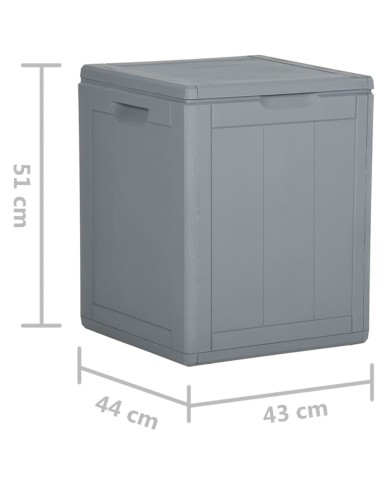 Boîte de rangement de jardin 90 L Gris PP Rotin