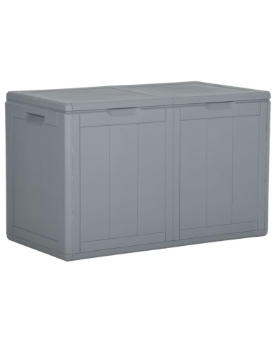 Boîte de rangement de jardin 180 L Gris PP Rotin