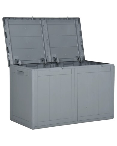 Boîte de rangement de jardin 180 L Gris PP Rotin