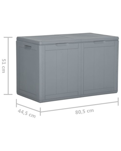 Boîte de rangement de jardin 180 L Gris PP Rotin