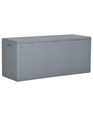 Boîte de rangement de jardin 270 L Gris PP Rotin